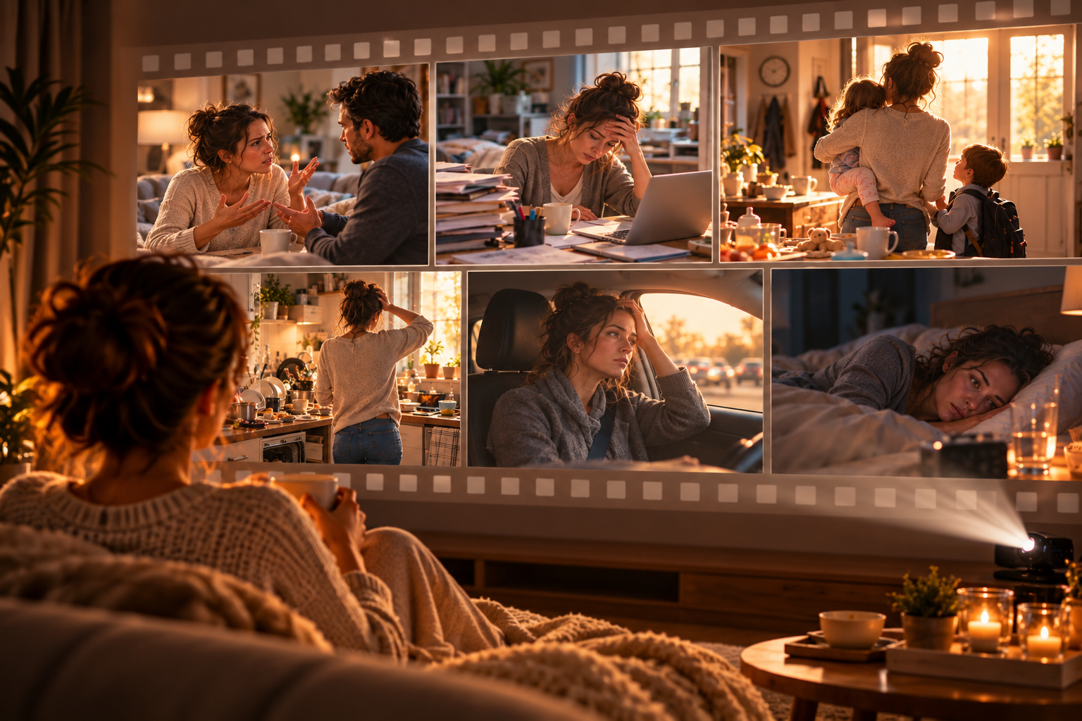 Projection cinématographique d'une vie débordée